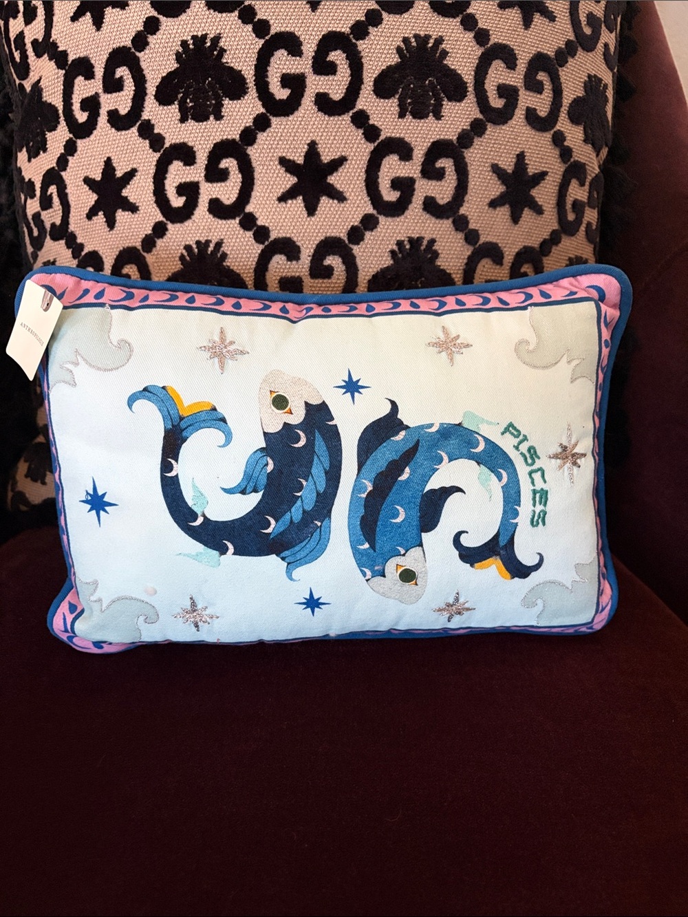 Anthropologie Stargazer Mini Zodiac Sign Pillow - Pisces - Picture 4 of 10